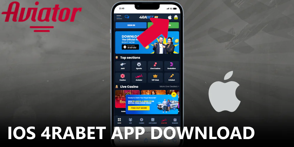 Instruction on downloading 4rabet Aviator App on iOS